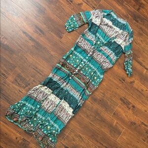Bohemian Teal Maxi Dress